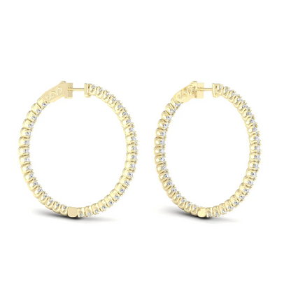 3.10 CTW Lab Grown Diamond Big Hoop Earring
