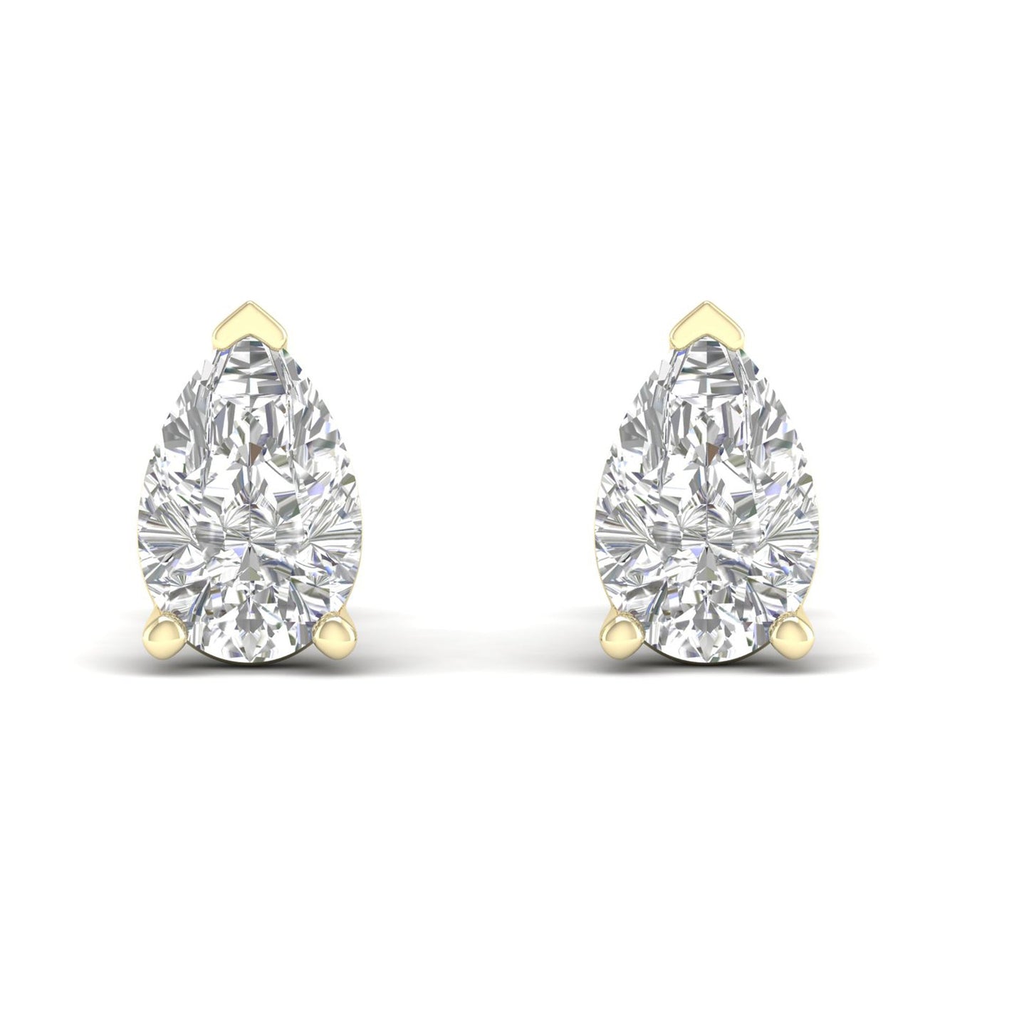 10 CTW Lab Grown Diamond Solitaire Pear Stud Earring