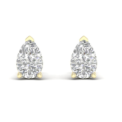 10 CTW Lab Grown Diamond Solitaire Pear Stud Earring
