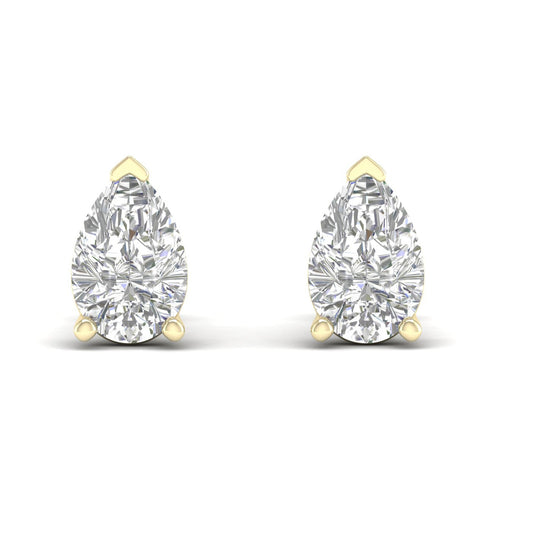 10 CTW Lab Grown Diamond Solitaire Pear Stud Earring