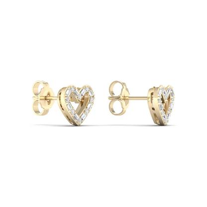 0.25 CTW Lab Grown Diamond Golden Heart Earring