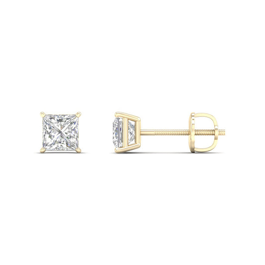 0.50 CTW Lab Grown Diamond Princess Shape Stud Earring