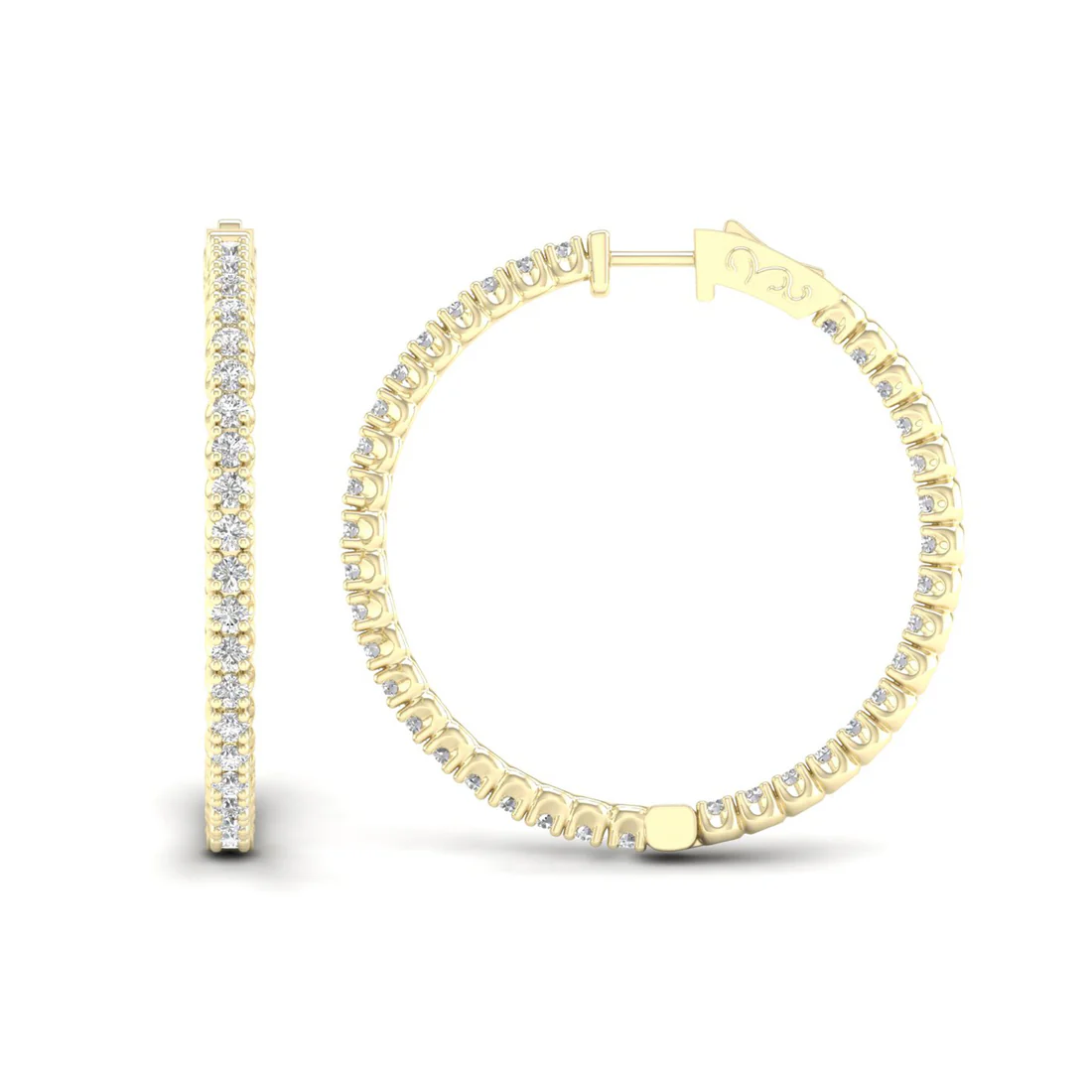 3.10 CTW Lab Grown Diamond Big Hoop Earring