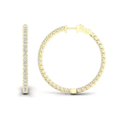 3.10 CTW Lab Grown Diamond Big Hoop Earring