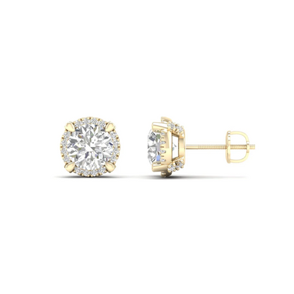 2 CTW Lab Grown Diamond Halo Design Stud Earring