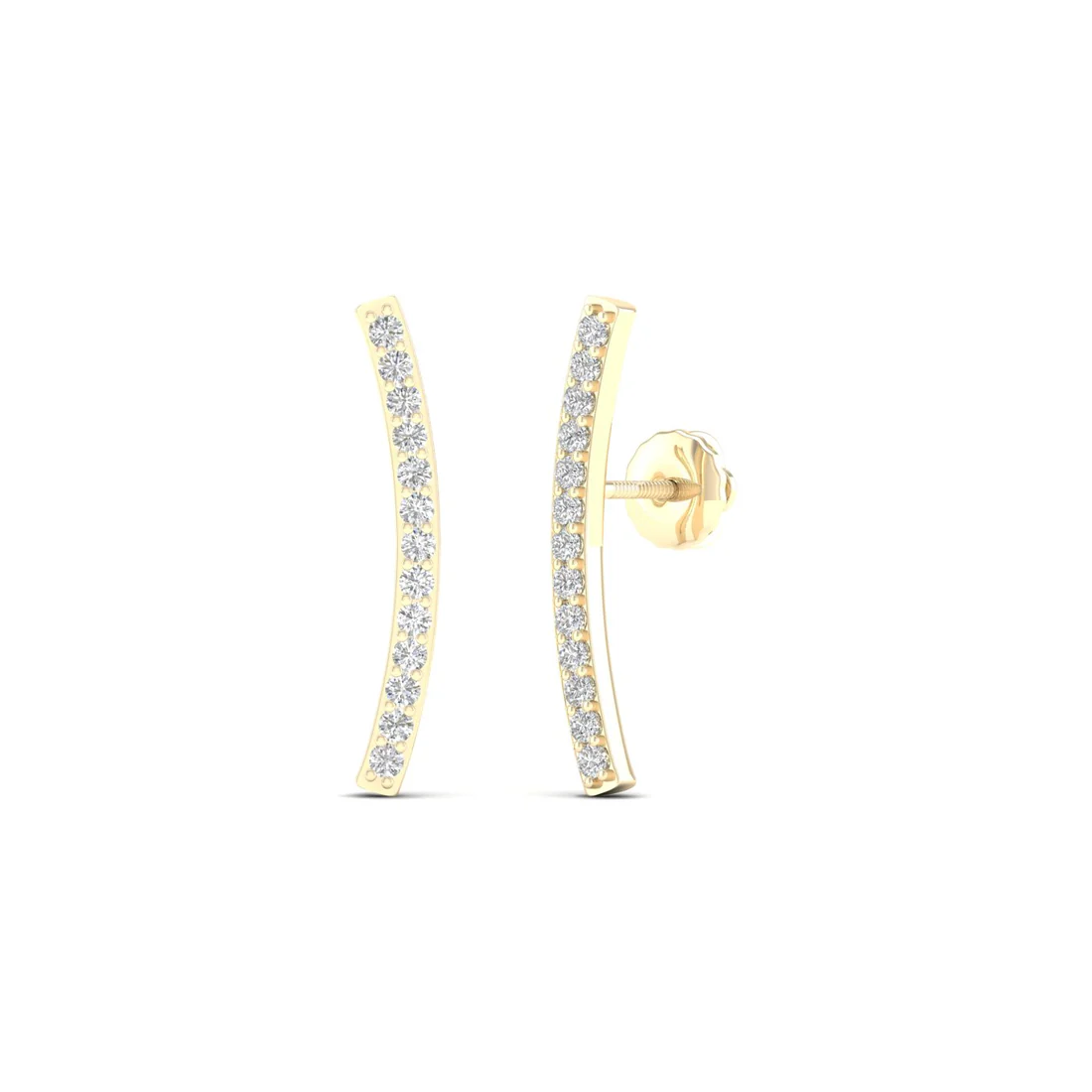 0.20 CTW Lab Grown Diamond Curve Bar Fashion Stud Earring
