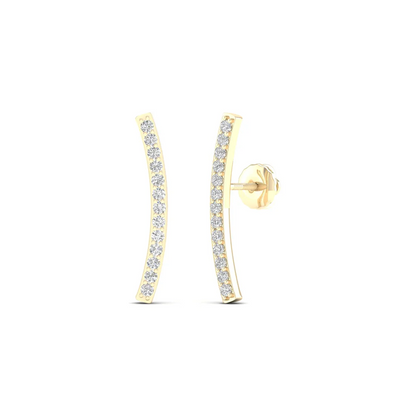 0.20 CTW Lab Grown Diamond Curve Bar Fashion Stud Earring