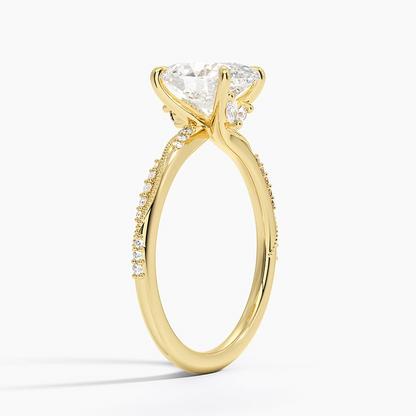2 CT Lab Grown Diamond Milgrain Engagement Ring
