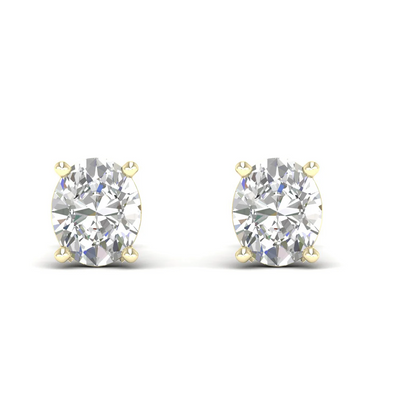 10 CTW Lab Grown Diamond Solitaire Oval Stud Earring