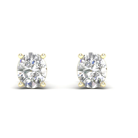 10 CTW Lab Grown Diamond Solitaire Oval Stud Earring
