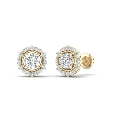 1 CTW Lab Grown Diamond Halo Round Stud Earring
