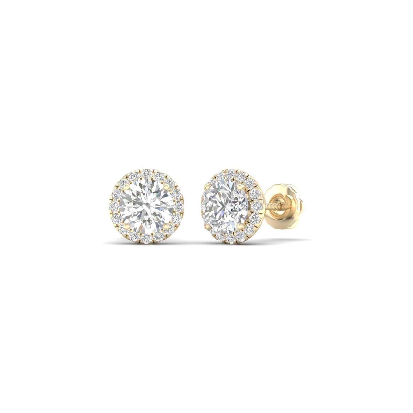 1 CTW Lab Grown Diamond Round Halo Stud Earring