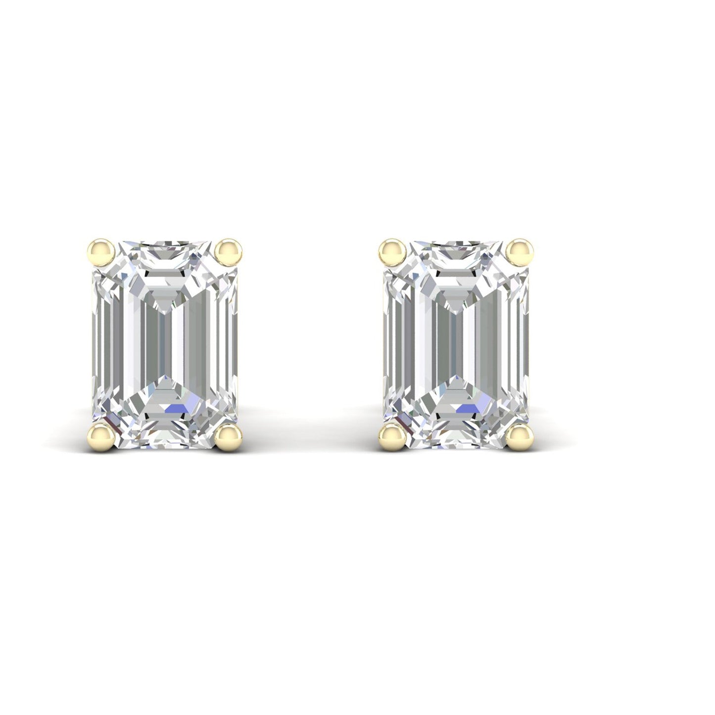 10 CTW Lab Grown Diamond Classic Emerald Stud Earring