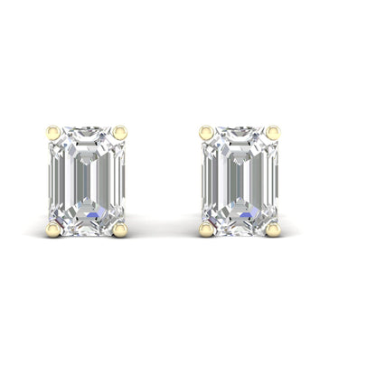 10 CTW Lab Grown Diamond Classic Emerald Stud Earring