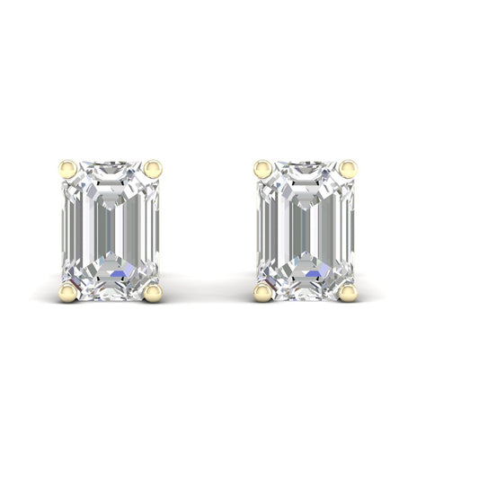 10 CTW Lab Grown Diamond Classic Emerald Stud Earring