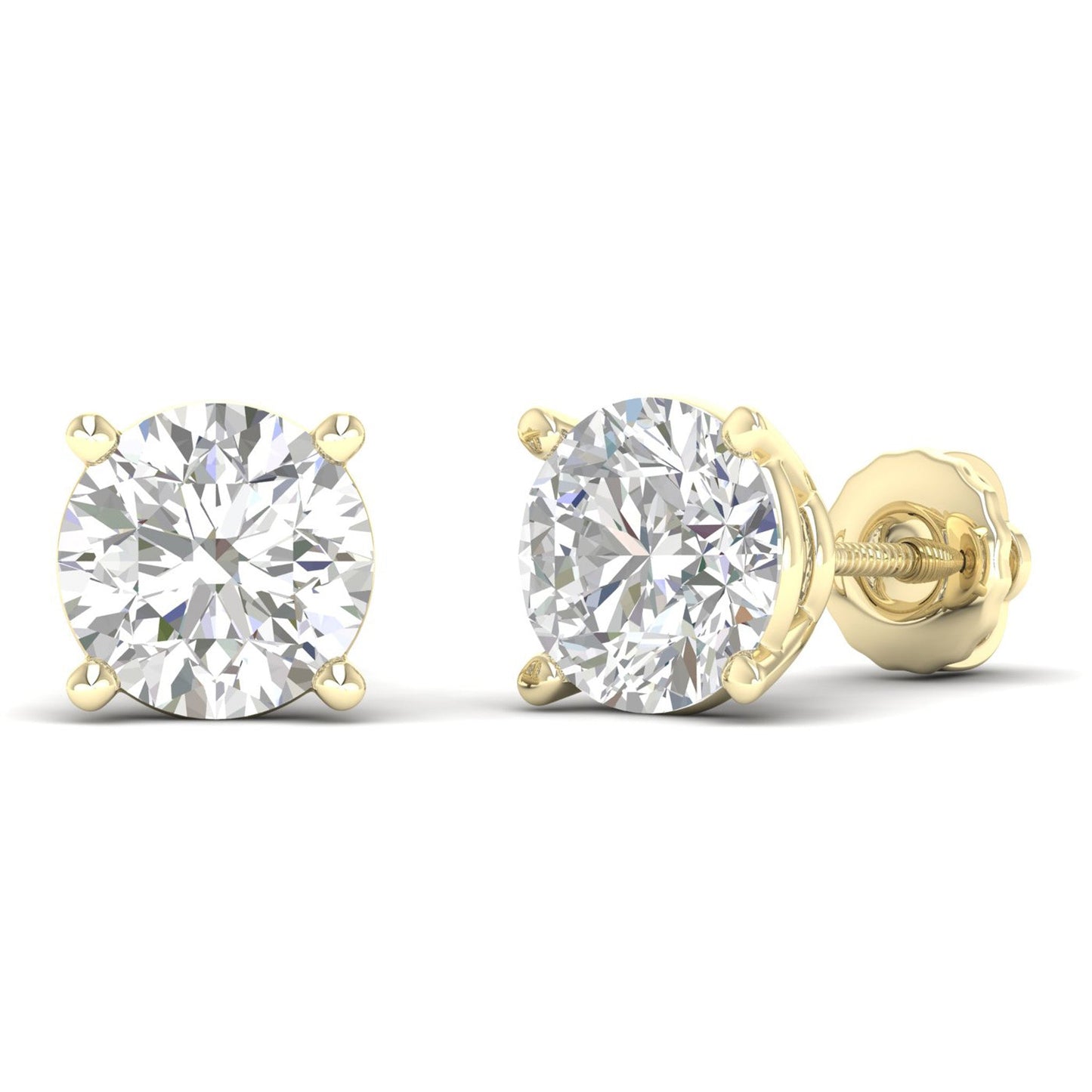10 CTW Lab Grown Diamond Solitaire Round Stud Earring