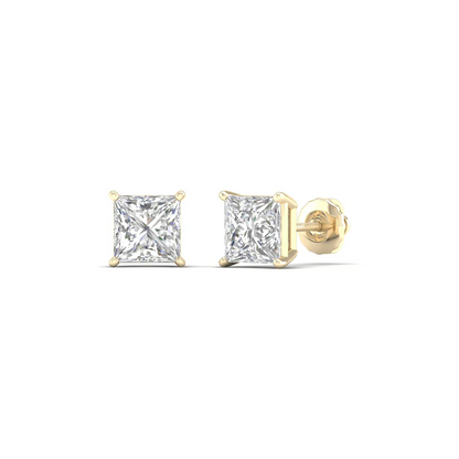 1.50 CTW Lab Grown Diamond Princess Solitaire Stud Earring