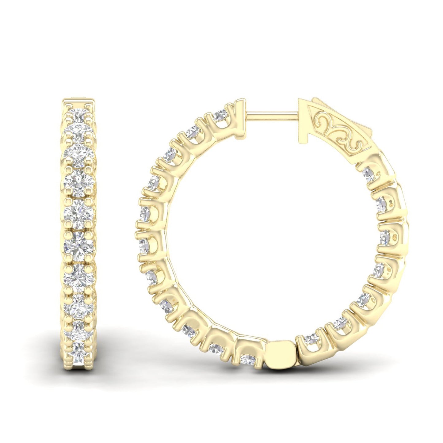 4 CTW Lab Grown Diamond Classic Small Hoop Earring