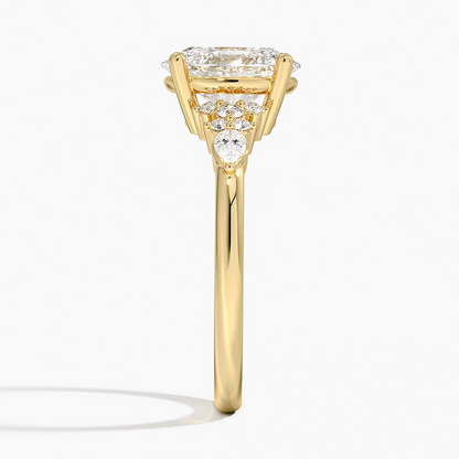 2 CT Lab Grown Diamond Oval Cut Cluster Engagement Ring