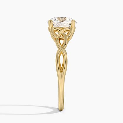 2 CT Round Cut Lab Grown Diamond 18k Gold Ring