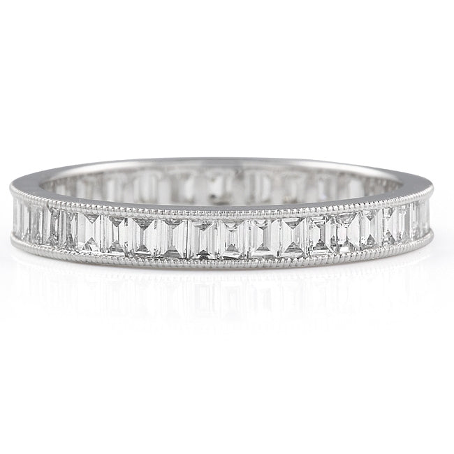 10k Rose Gold Migraine Edge Baguette Cut Lab Grown Diamond Eternity Band