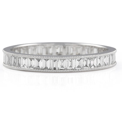 14k White Gold Princess Cut Lab Grown Diamond Channel Set Band