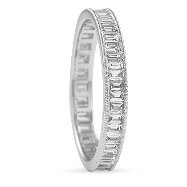 14k White Gold Princess Cut Lab Grown Diamond Channel Set Band