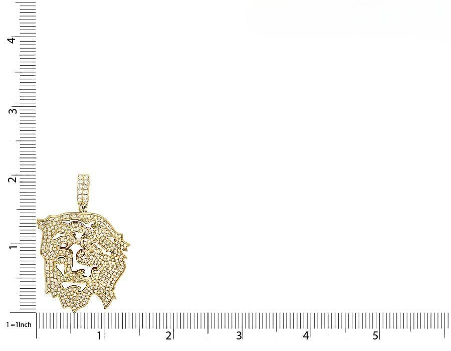 14K Yellow Gold Cutout Jesus Lab Grown Diamond Pendant