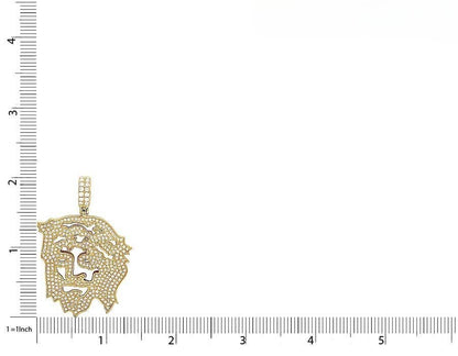 14K Yellow Gold Cutout Jesus Lab Grown Diamond Pendant