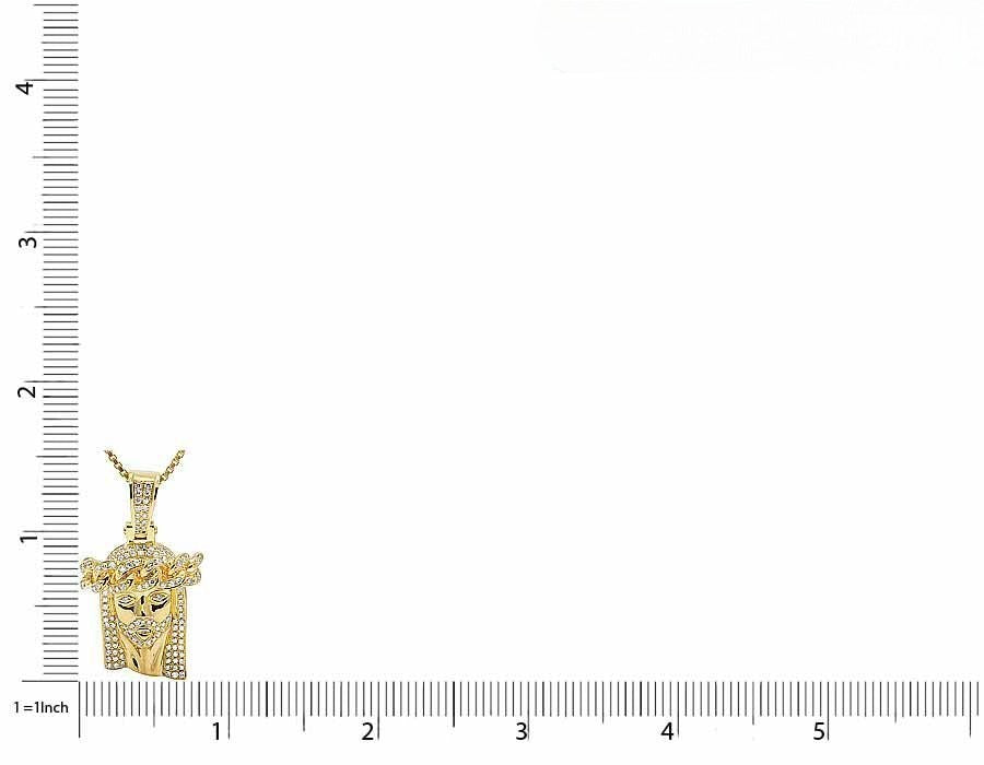 1.35 CTW Yellow Gold Lab Grown Diamond Jesus Pendant