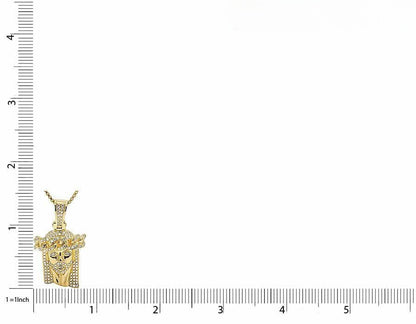 1.35 CTW Yellow Gold Lab Grown Diamond Jesus Pendant