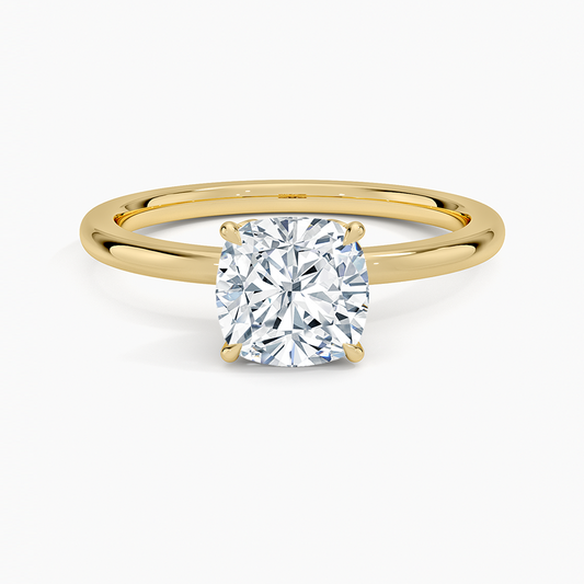 1 1/4 CT Cusion Cut Lab Grown Diamond Solitaire Ring