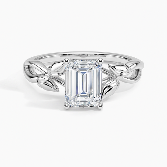 1 1/4 CT Emerald Lab Grown Diamond Solitaire Engagement Ring