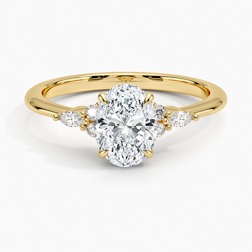 1 CT Oval Cut Labgrown Diamond Cluster Engagement Rings