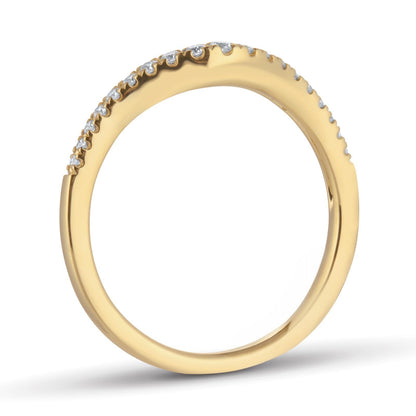 Yellow Gold Curved Shape Lab Grown Diamond Wedding Band