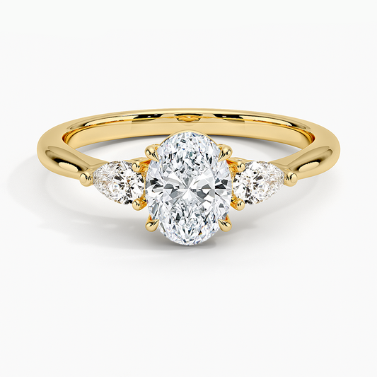 3/4 CT Lab Grown Diamond 3 Stone Engagement Ring