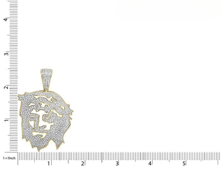 Lab Grown Diamond Yellow Gold Cutout Jesus Pendant