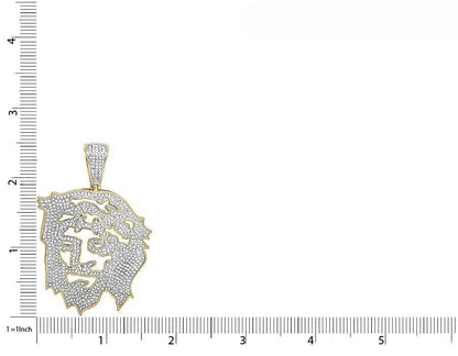 Lab Grown Diamond Yellow Gold Cutout Jesus Pendant