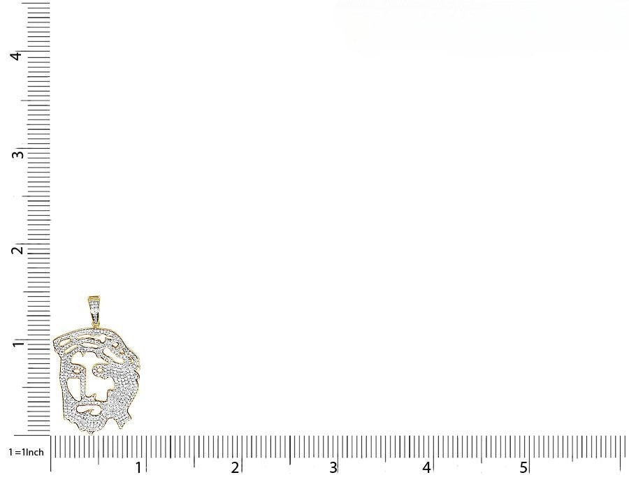 Jesus Digital Face Yellow Gold Lab Grown Diamond Pendant