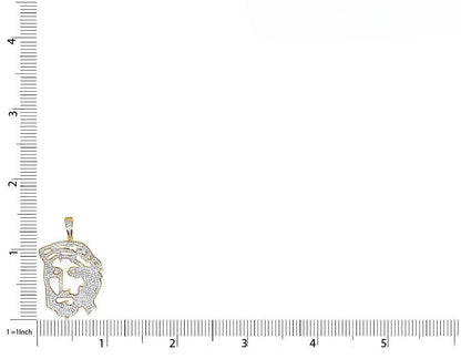 Jesus Digital Face Yellow Gold Lab Grown Diamond Pendant