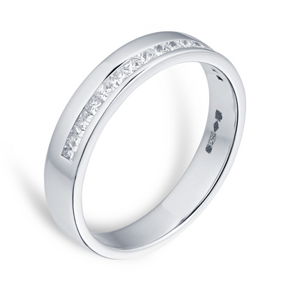 Princess Cut Lab Grown Diamond Gold Wedding Band