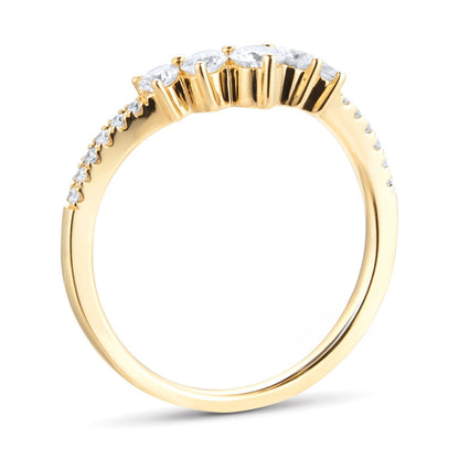 Yellow Gold Lab Diamond Wedding Band For Daily Wear