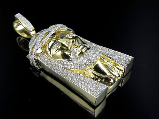 Yellow Gold Lab Grown Diamond Customize Jesus Pendant