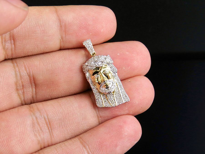 Solid Gold Lab Grown Diamond Jesus Hip Hop Pendant
