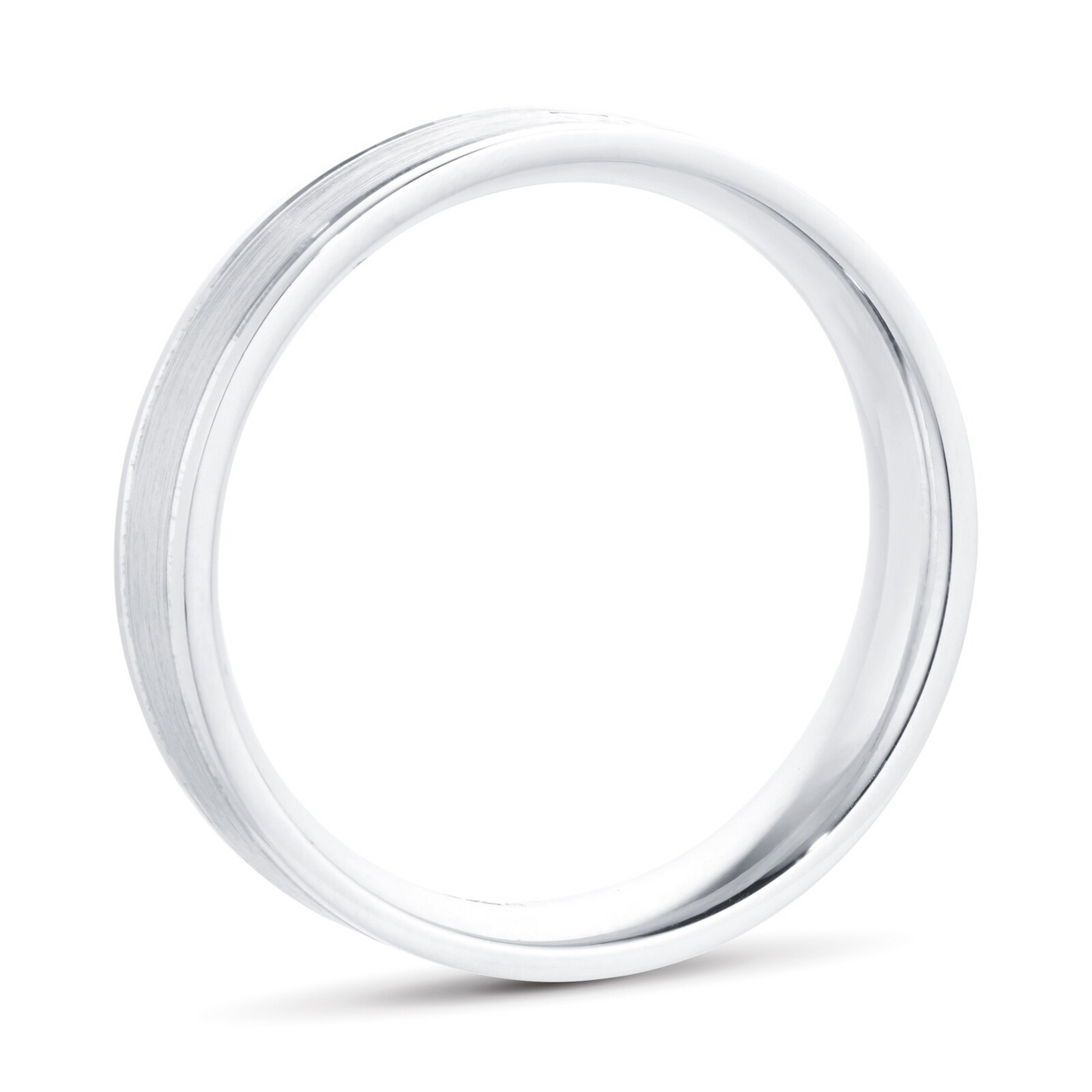 Princess Cut Flush Setting Gold Wedding Band