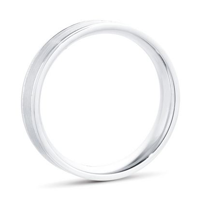 Princess Cut Flush Setting Gold Wedding Band