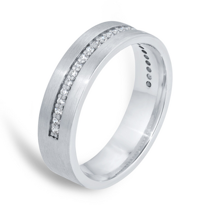 Yellow Gold Half Eternity Lab Diamond Wedding Band