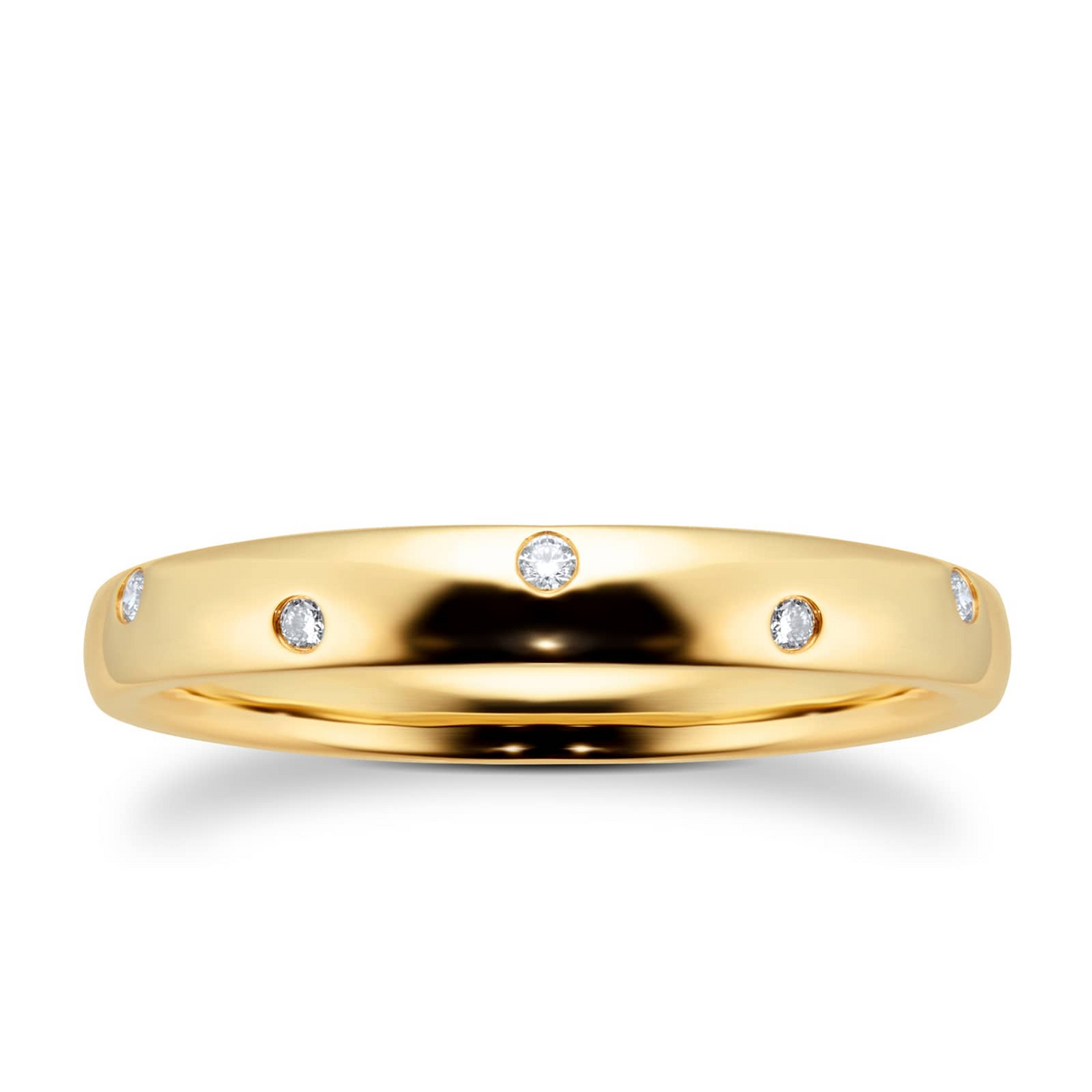 18KT Yellow Gold Flush Setting Wedding Band