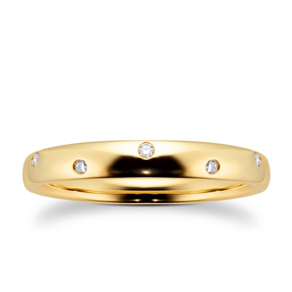 18KT Yellow Gold Flush Setting Wedding Band