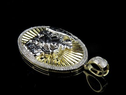 Joseph And Baby Jesus Gold Lab Grown Diamond Pendant